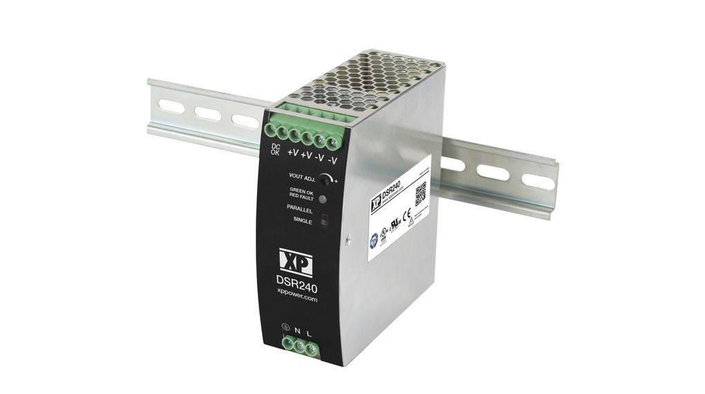 DSR240PS24 | XP Power DIN Rail Power Supply, Industrial, 94%, 24V, 10A